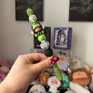 Skullpanda Beaded Pen Handmade